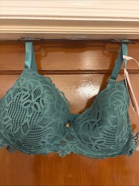 Daisy Fuentes Teal Lace Underwire Bra